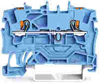 TOPJOB®S feedthrough terminal block with Push-buttons; rail mount; 2-conductor; 4.2 mm wide; blue