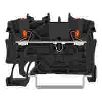 2-conductor through terminal block; with push-button; 1.5 mm²; with test port; suitable for Ex e II applications; side and center marking; for DIN-rail 35 x 15 and 35 x 7.5; Push-in CAGE CLAMP®; 1,50 mm²; black