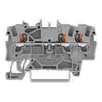 TOPJOB®S feedthrough terminal block with Push-buttons; rail mount; 3-conductor; 4.2 mm wide; gray