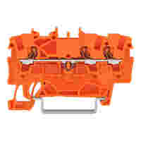 3-conductor through terminal block; with push-button; 1.5 mm²; with test port; suitable for Ex e II applications; side and center marking; for DIN-rail 35 x 15 and 35 x 7.5; Push-in CAGE CLAMP®; 1,50 mm²; orange