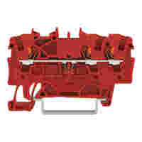 3-conductor through terminal block; with push-button; 1.5 mm²; with test port; suitable for Ex e II applications; side and center marking; for DIN-rail 35 x 15 and 35 x 7.5; Push-in CAGE CLAMP®; 1,50 mm²; red