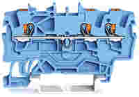 TOPJOB®S feedthrough terminal block with Push-buttons; rail mount; 3-conductor; 4.2 mm wide; blue