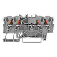 TOPJOB®S feedthrough terminal block with Push-buttons; rail mount; 4-conductor; 4.2 mm wide; gray