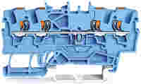 TOPJOB®S feedthrough terminal block with Push-buttons; rail mount; 4-conductor; 4.2 mm wide; blue