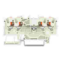 4-conductor through terminal block; with push-button; 1.5 mm²; with test port; suitable for Ex e II applications; side and center marking; for DIN-rail 35 x 15 and 35 x 7.5; Push-in CAGE CLAMP®; 1,50 mm²; light gray