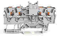 TOPJOB®S double potential terminal block with Push-buttons; rail mount; 4-conductor; 4.2 mm wide; gray