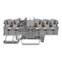 5-conductor through terminal block; with push-button; 1.5 mm²; with test port; suitable for Ex e II applications; side and center marking; for DIN-rail 35 x 15 and 35 x 7.5; Push-in CAGE CLAMP®; 1,50 mm²; gray