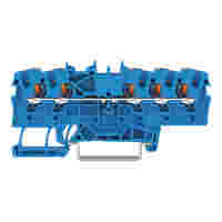 5-conductor through terminal block; with push-button; 1.5 mm²; with test port; suitable for Ex e II applications; side and center marking; for DIN-rail 35 x 15 and 35 x 7.5; Push-in CAGE CLAMP®; 1,50 mm²; blue