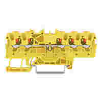 5-conductor through terminal block; with push-button; 1.5 mm²; with test port; suitable for Ex e II applications; side and center marking; for DIN-rail 35 x 15 and 35 x 7.5; Push-in CAGE CLAMP®; 1,50 mm²; yellow
