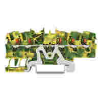5-conductor ground terminal block; with push-button; 1.5 mm²; with test port; suitable for Ex e II applications; side and center marking; for DIN-rail 35 x 15 and 35 x 7.5; 1,50 mm²; green-yellow