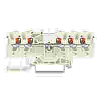 5-conductor through terminal block; with push-button; 1.5 mm²; with test port; suitable for Ex e II applications; side and center marking; for DIN-rail 35 x 15 and 35 x 7.5; Push-in CAGE CLAMP®; 1,50 mm²; light gray