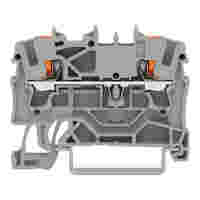 TOPJOB®S feedthrough terminal block with Push-buttons; rail mount; 2-conductor; 5.2 mm wide; gray