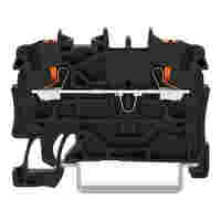 TOPJOB®S feedthrough terminal block with Push-buttons; rail mount; 2-conductor; 5.2 mm wide; black