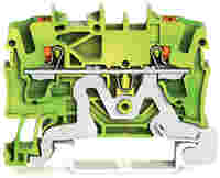 TOPJOB®S ground terminal block with Push-buttons; rail mount; 2-conductor; 5.2 mm wide; green-yellow