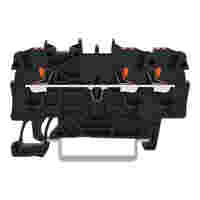 WAGO TOPJOB®S feedthrough terminal block with Push-buttons; rail mount; 3-conductor; 5.2 mm wide; black