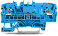 TOPJOB®S through terminal block with Push-buttons; same profile as 2-conductor disconnect/test terminal blocks; rail mount; 2-conductor; 5.2 mm wide; blue