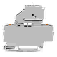 TOPJOB®S fuse terminal block with Push-buttons; with pivoting fuse holder for 5 x 20 mm miniature metric fuse; without LED blown fuse indication; rail mount; 2-conductor; 5.2 mm wide; gray