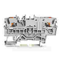 TOPJOB®S carrier terminal block with Push-buttons; rail mount; 2-conductor; 5.2 mm wide; gray