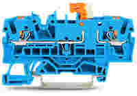 TOPJOB®S disconnect/test terminal block with Push-buttons; rail mount; 2-conductor; 5.2 mm wide; blue