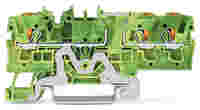 TOPJOB®S ground terminal block with Push-buttons; rail mount; 3-conductor; 5.2 mm wide; green-yellow