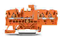 TOPJOB®S disconnect/test terminal block with Push-buttons; rail mount; 3-conductor; 5.2 mm wide; orange