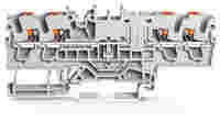 TOPJOB®S carrier terminal block with Push-buttons; rail mount; 4-conductor; 5.2 mm wide; gray