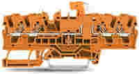 TOPJOB®S disconnect/test terminal block with Push-buttons; rail mount; 4-conductor; 5.2 mm wide; orange