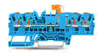 TOPJOB®S disconnect/test terminal block with Push-buttons; rail mount; 4-conductor; 5.2 mm wide; blue