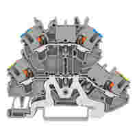 Double-deck terminal block; Ground conductor/through terminal block; with push-button; 2.5 mm²; PE/N; suitable for Ex e II applications; without marker carrier; for DIN-rail 35 x 15 and 35 x 7.5; Push-in CAGE CLAMP®; 2,50 mm²; gray