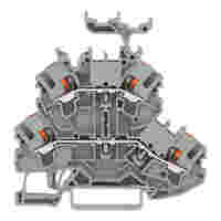 Double-deck terminal block; with push-button; Through/through terminal block; L/L; with marker carrier; suitable for Ex e II applications; for DIN-rail 35 x 15 and 35 x 7.5; 2.5 mm²; Push-in CAGE CLAMP®; 2,50 mm²; gray