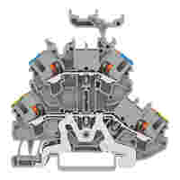 Double-deck terminal block; Ground conductor/through terminal block; with push-button; 2.5 mm²; PE/N; suitable for Ex e II applications; with marker carrier; for DIN-rail 35 x 15 and 35 x 7.5; Push-in CAGE CLAMP®; 2,50 mm²; gray