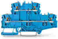 TOPJOB®S double-deck terminal block with push-buttons; through/through (N/N); rail mount; without marker carrier; 2-conductor; 5.2 mm wide; gray;