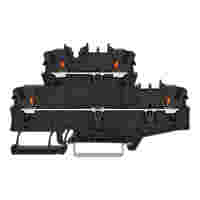 Double-deck terminal block; with push-button; Through/through terminal block; L/L; without marker carrier; suitable for Ex e II applications; for DIN-rail 35 x 15 and 35 x 7.5; 2.5 mm²; Push-in CAGE CLAMP®; 2,50 mm²; black