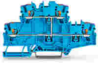 TOPJOB®S double-deck terminal block with push-buttons; internally commoned; rail mount; 4-conductor; 5.2 mm wide; blue;