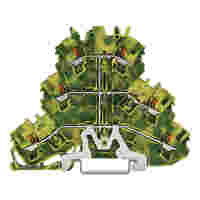 WAGO Triple-deck terminal block; 6-conductor ground terminal block; 2.5 mm²; PE; suitable for Ex e II applications; without marker carrier; internal commoning; for DIN-rail 35 x 15 and 35 x 7.5; Push-in CAGE CLAMP®; 2,50 mm²; green-yellow