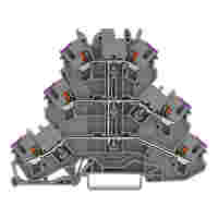 WAGO Triple-deck terminal block; with push-button; 6-conductor through terminal block; L; without marker carrier; suitable for Ex e II applications; internal commoning; conductor entry with violet marking; for DIN-rail 35 x 15 and 35 x 7.5; 2.5 mm²; Push-in CA