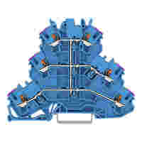 WAGO Triple-deck terminal block; with push-button; 6-conductor through terminal block; N; without marker carrier; for Ex e II and Ex i applications; internal commoning; conductor entry with violet marking; for DIN-rail 35 x 15 and 35 x 7.5; 2.5 mm²; Push-in CA