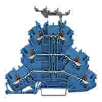WAGO Triple-deck terminal block; with push-button; Through/through/through terminal block; N/N/N; with marker carrier; for Ex e II and Ex i applications; for DIN-rail 35 x 15 and 35 x 7.5; 2.5 mm²; Push-in CAGE CLAMP®; 2,50 mm²; blue