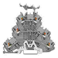 WAGO Triple-deck terminal block; Shield/through/through terminal block; 2.5 mm²; with marker carrier; for DIN-rail 35 x 15 and 35 x 7.5; Push-in CAGE CLAMP®; 2,50 mm²; gray