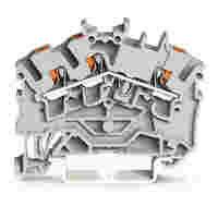 WAGO TOPJOB® S feedthrough terminal block with Push-buttons; angled; rail mount; 3-conductor; 5.2 mm wide; black