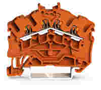 WAGO TOPJOB® S feedthrough terminal block with Push-buttons; angled; rail mount; 4-conductor; 5.2 mm wide; orange