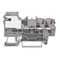 WAGO 2-conductor power distribution disconnect terminal block; 2.5 mm²; Push-in CAGE CLAMP®; 2,50 mm²; gray
