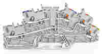 Multilevel installation terminal block; with operating slots and push-button; 2.5 mm²; Carrier terminal block without knife; N/L/PE; Push-in CAGE CLAMP®; 2,50 mm²; gray