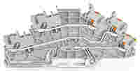 Multilevel installation terminal block; with operating slots and push-button; 2.5 mm²; L/L/PE; Push-in CAGE CLAMP®; 2,50 mm²; gray