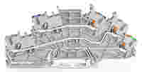 Multilevel installation terminal block; with operating slots and push-button; 2.5 mm²; N/L/PE; Push-in CAGE CLAMP®; 2,50 mm²; gray