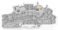 Multilevel installation terminal block; with operating slots and push-button; 2.5 mm²; L; Push-in CAGE CLAMP®; 2,50 mm²; gray
