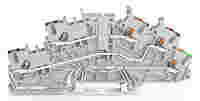 Multilevel installation terminal block; with operating slots and push-button; 2.5 mm²; Carrier terminal block without knife; P1/P2/PE; Push-in CAGE CLAMP®; 2,50 mm²; gray
