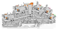 Multilevel installation terminal block; with push-button; 2.5 mm²; with pivoting knife disconnect; LTi/L/PE; Push-in CAGE CLAMP®; 2,50 mm²; gray