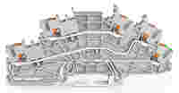 Multilevel installation terminal block; with push-button; 2.5 mm²; L/L/PE; Push-in CAGE CLAMP®; 2,50 mm²; gray