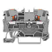 TOPJOB®S feedthrough terminal block with Push-buttons; rail mount; 2-conductor; 6.2 mm wide; gray
